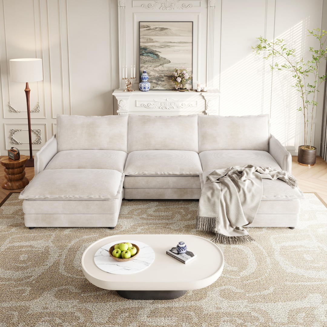 Buy farmhouse furniture La Brisa Mediterranean Upholstery Cloud Modular Sectional - Modern Cottage Farmhouse Furniture