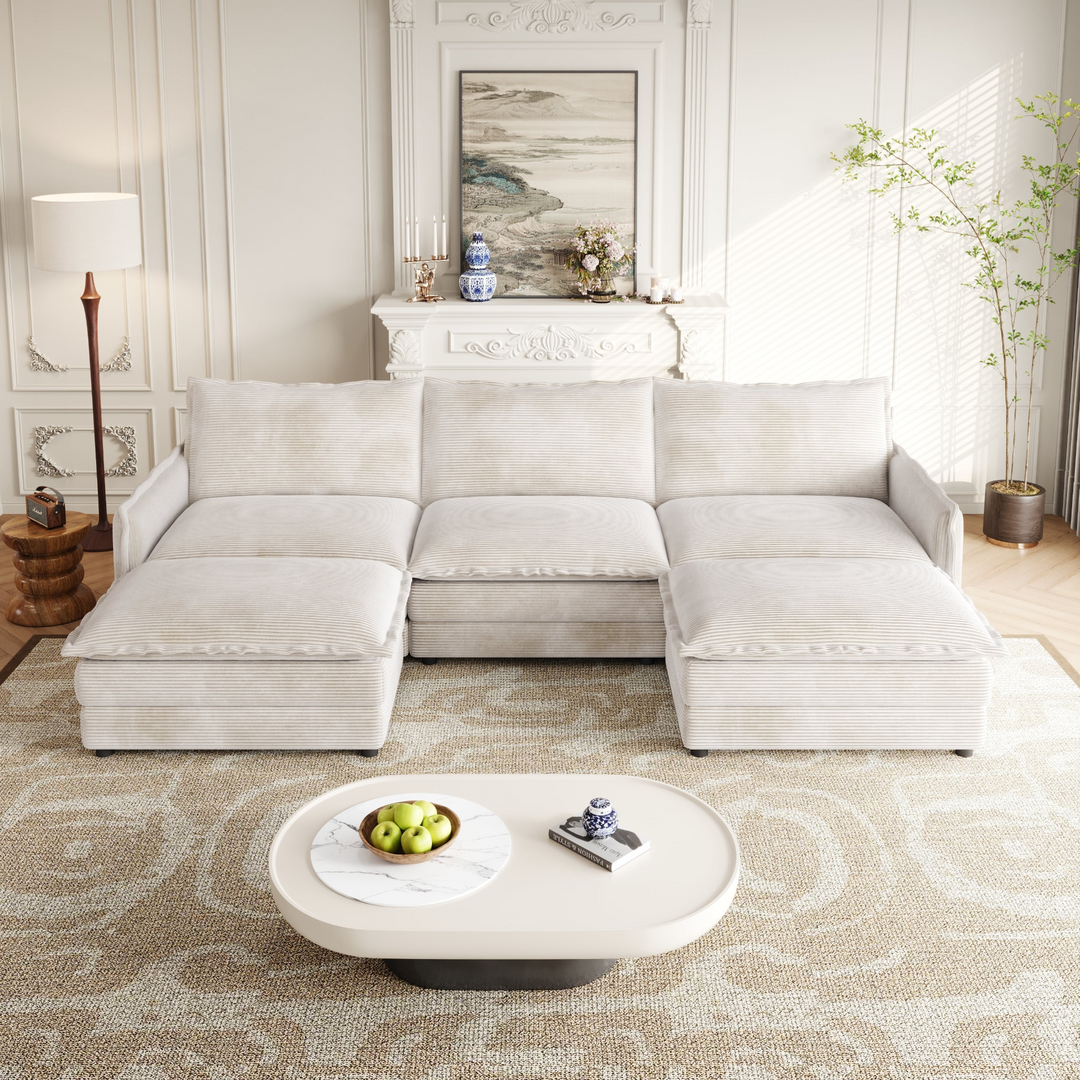 Buy farmhouse furniture La Brisa Mediterranean Upholstery Cloud Modular Sectional - Modern Cottage Farmhouse Furniture