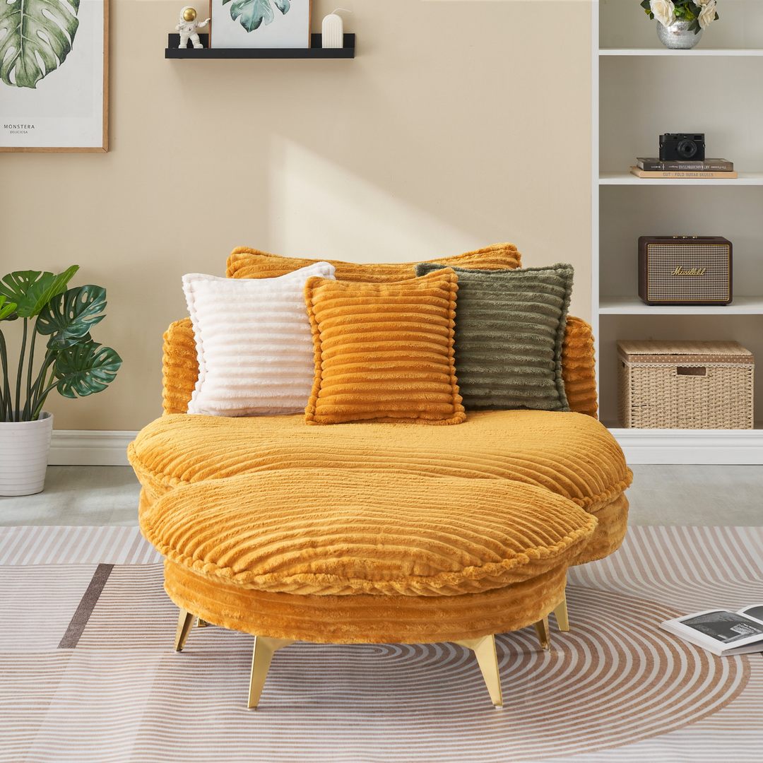 Buy farmhouse furniture Corduroy Sofa Fabric with Three Matching Pillows, Two-Seater for Apartment Office - Modern Cottage Farmhouse Furniture