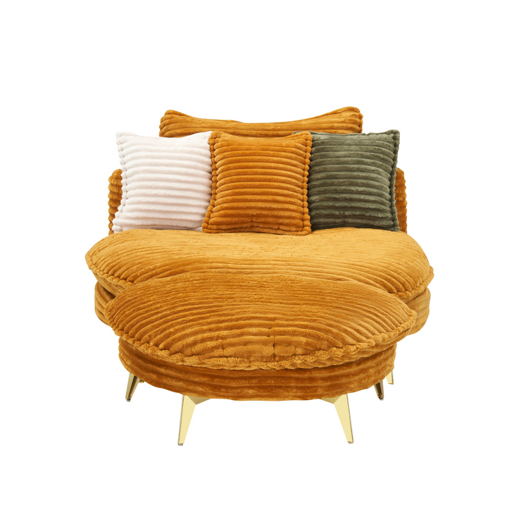 Buy farmhouse furniture Corduroy Sofa Fabric with Three Matching Pillows, Two-Seater for Apartment Office - Modern Cottage Farmhouse Furniture