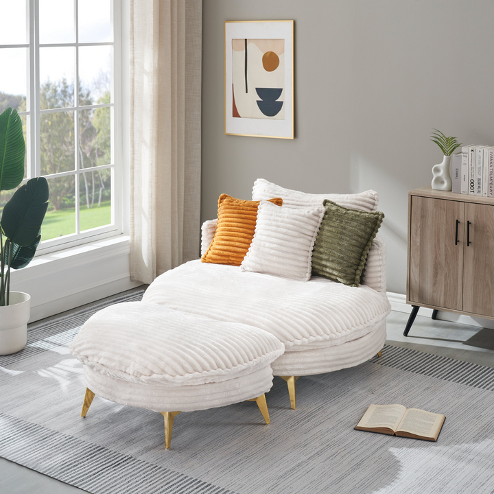 Buy farmhouse furniture Corduroy Sofa Fabric with Three Matching Pillows, Two-Seater for Apartment Office - Modern Cottage Farmhouse Furniture