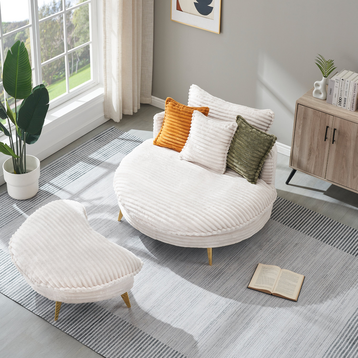 Buy farmhouse furniture Corduroy Sofa Fabric with Three Matching Pillows, Two-Seater for Apartment Office - Modern Cottage Farmhouse Furniture