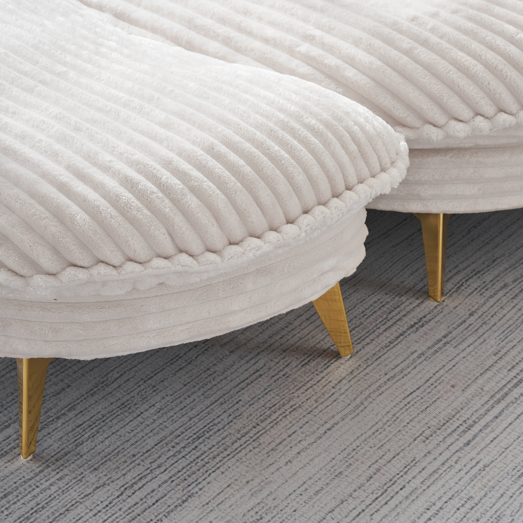 Buy farmhouse furniture Corduroy Sofa Fabric with Three Matching Pillows, Two-Seater for Apartment Office - Modern Cottage Farmhouse Furniture