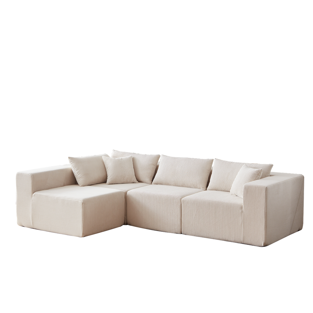 Buy farmhouse furniture La Kei • Upholstered European Farmhouse Style Modular L Shaped Sectional Sofa - Modern Cottage Farmhouse Furniture