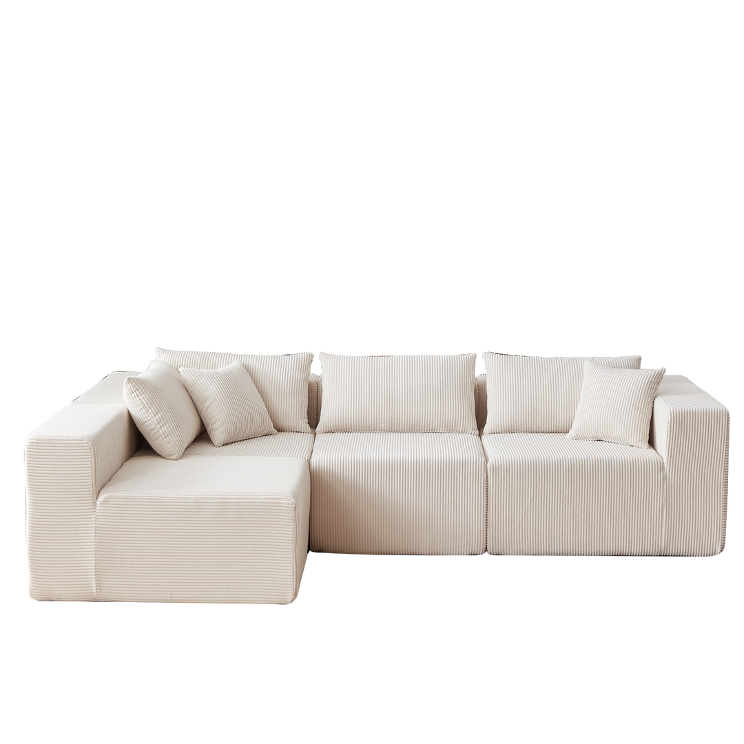 Buy farmhouse furniture La Kei • Upholstered European Farmhouse Style Modular L Shaped Sectional Sofa - Modern Cottage Farmhouse Furniture