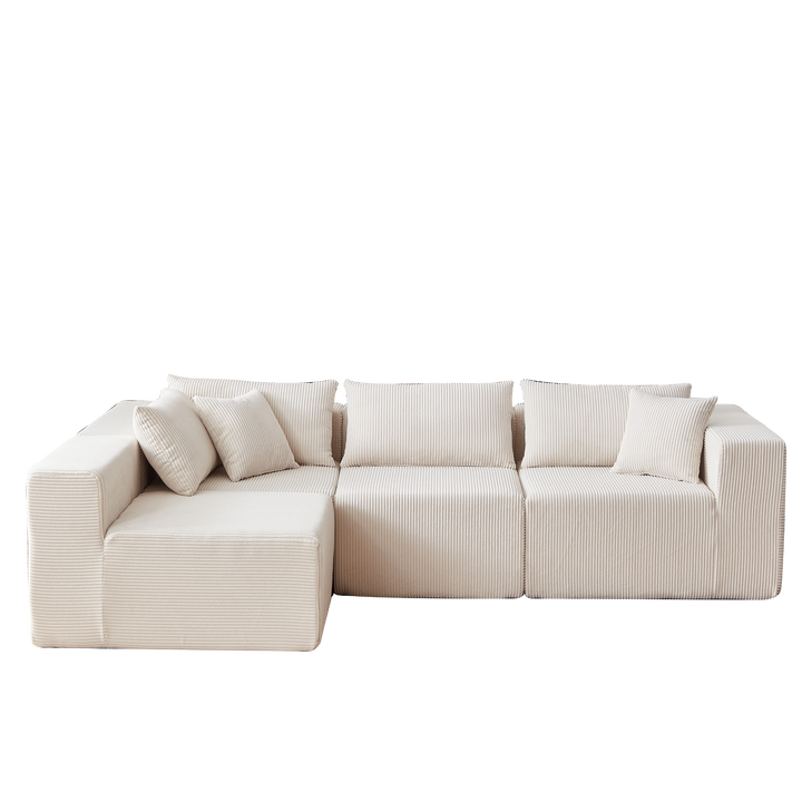 Buy farmhouse furniture La Kei • Upholstered European Farmhouse Style Modular L Shaped Sectional Sofa - Modern Cottage Farmhouse Furniture