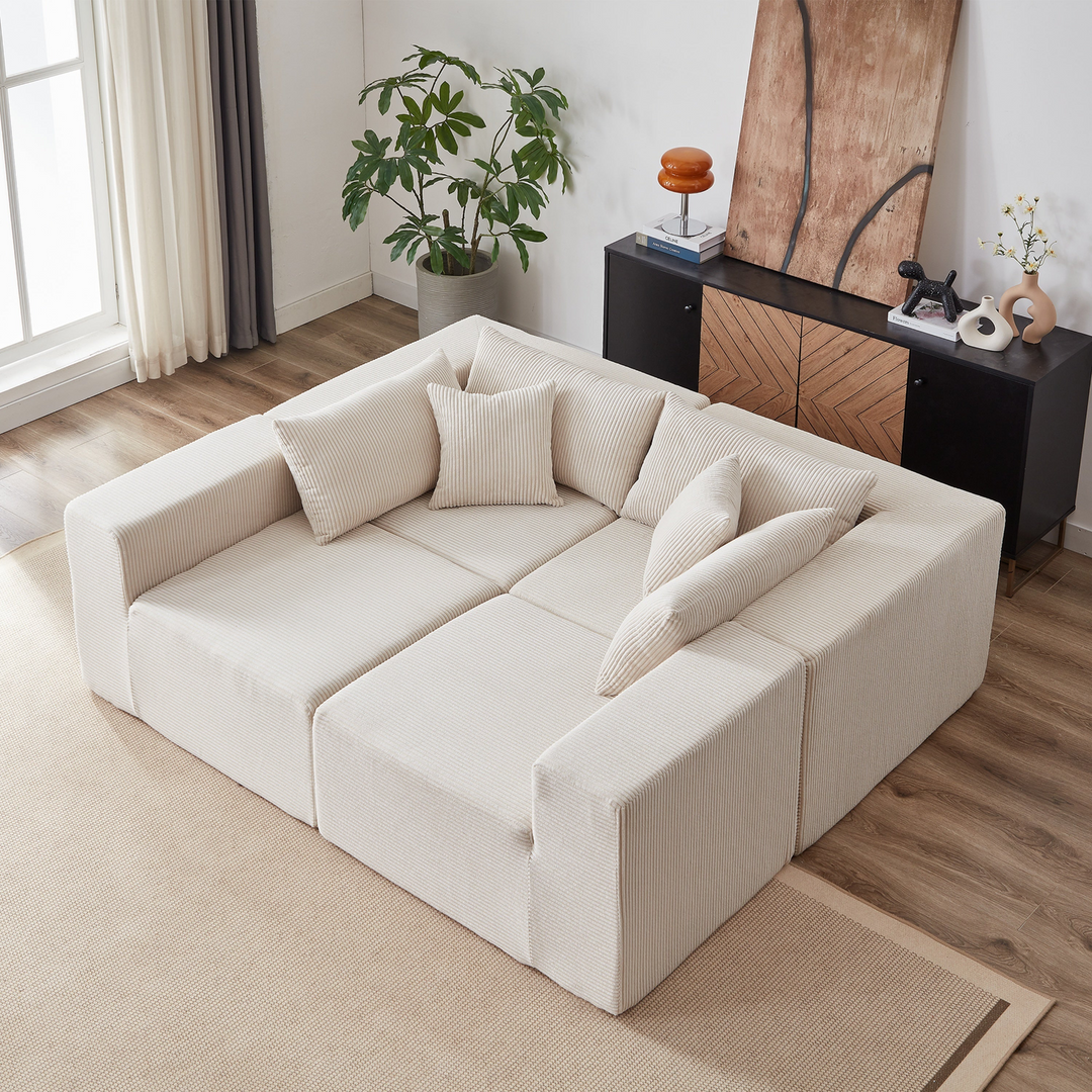 Buy farmhouse furniture La Kei • Upholstered European Farmhouse Style Modular L Shaped Sectional Sofa - Modern Cottage Farmhouse Furniture