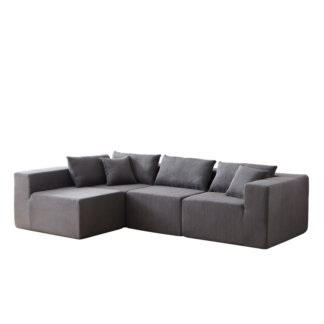 Buy farmhouse furniture La Kei • Upholstered European Farmhouse Style Modular L Shaped Sectional Sofa - Modern Cottage Farmhouse Furniture
