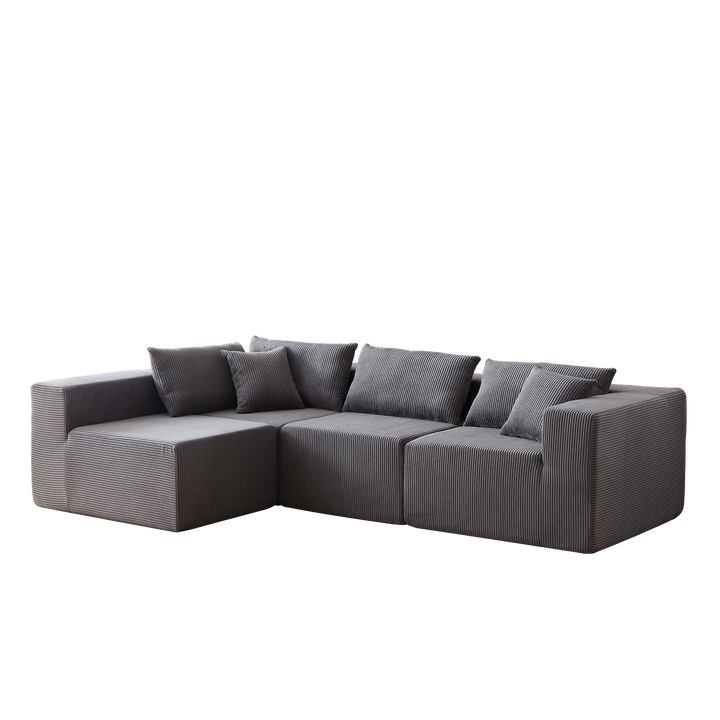 Buy farmhouse furniture La Kei • Upholstered European Farmhouse Style Modular L Shaped Sectional Sofa - Modern Cottage Farmhouse Furniture