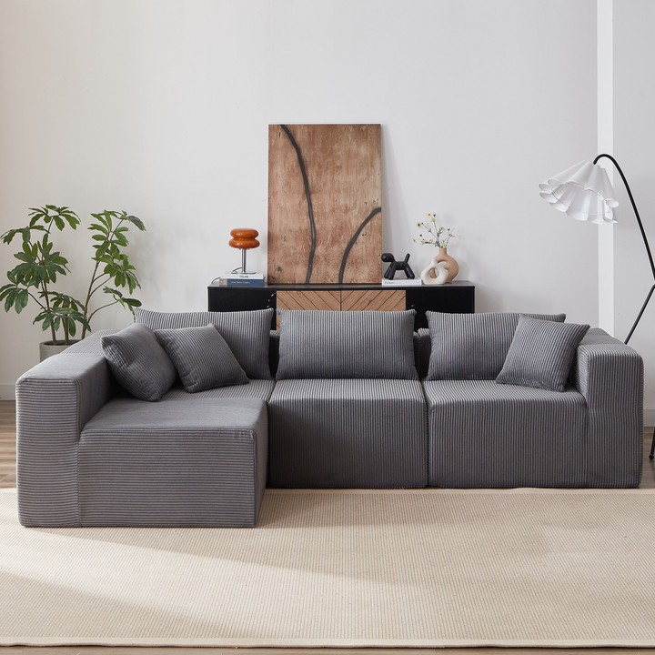 Buy farmhouse furniture La Kei • Upholstered European Farmhouse Style Modular L Shaped Sectional Sofa - Modern Cottage Farmhouse Furniture