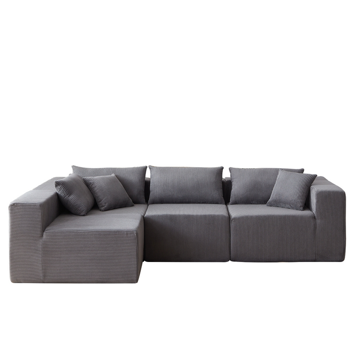 Buy farmhouse furniture La Kei • Upholstered European Farmhouse Style Modular L Shaped Sectional Sofa - Modern Cottage Farmhouse Furniture