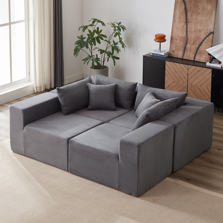 Buy farmhouse furniture La Kei • Upholstered European Farmhouse Style Modular L Shaped Sectional Sofa - Modern Cottage Farmhouse Furniture