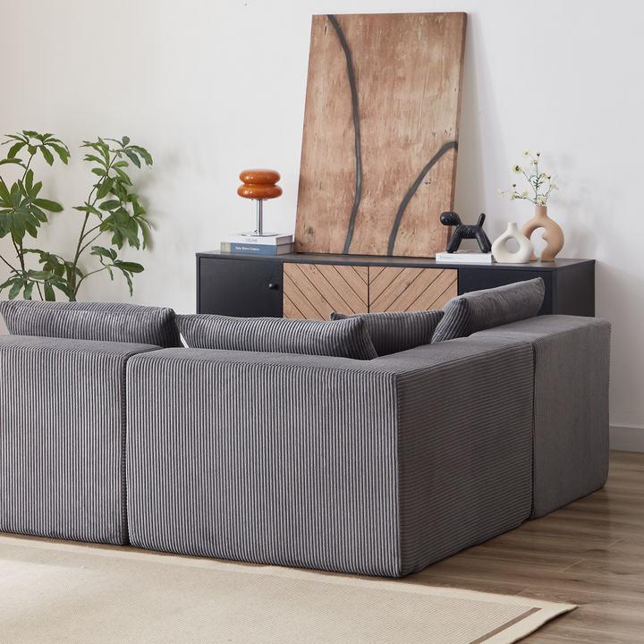 Buy farmhouse furniture La Kei • Upholstered European Farmhouse Style Modular L Shaped Sectional Sofa - Modern Cottage Farmhouse Furniture