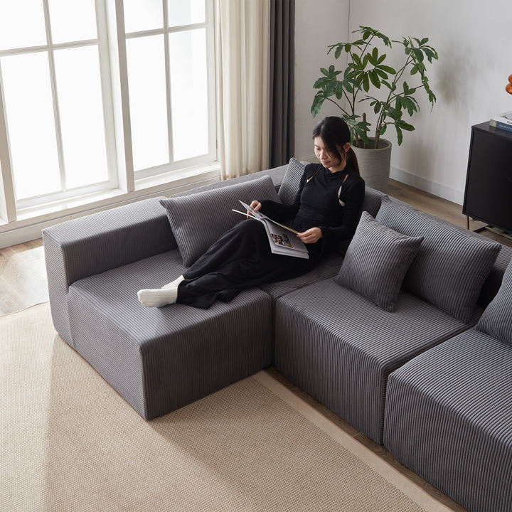 Buy farmhouse furniture La Kei • Upholstered European Farmhouse Style Modular L Shaped Sectional Sofa - Modern Cottage Farmhouse Furniture