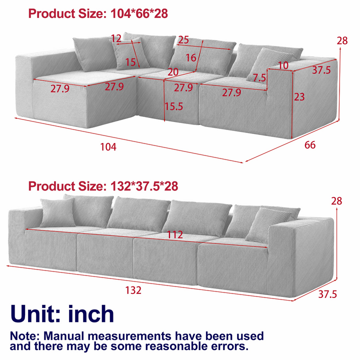 Buy farmhouse furniture La Kei • Upholstered European Farmhouse Style Modular L Shaped Sectional Sofa - Modern Cottage Farmhouse Furniture