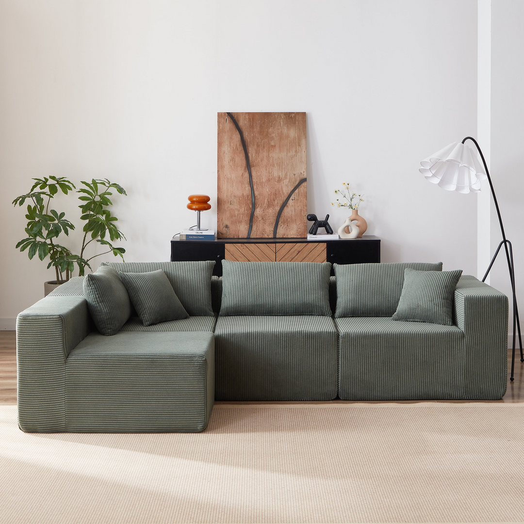 Buy farmhouse furniture La Kei • Upholstered European Farmhouse Style Modular L Shaped Sectional Sofa - Modern Cottage Farmhouse Furniture
