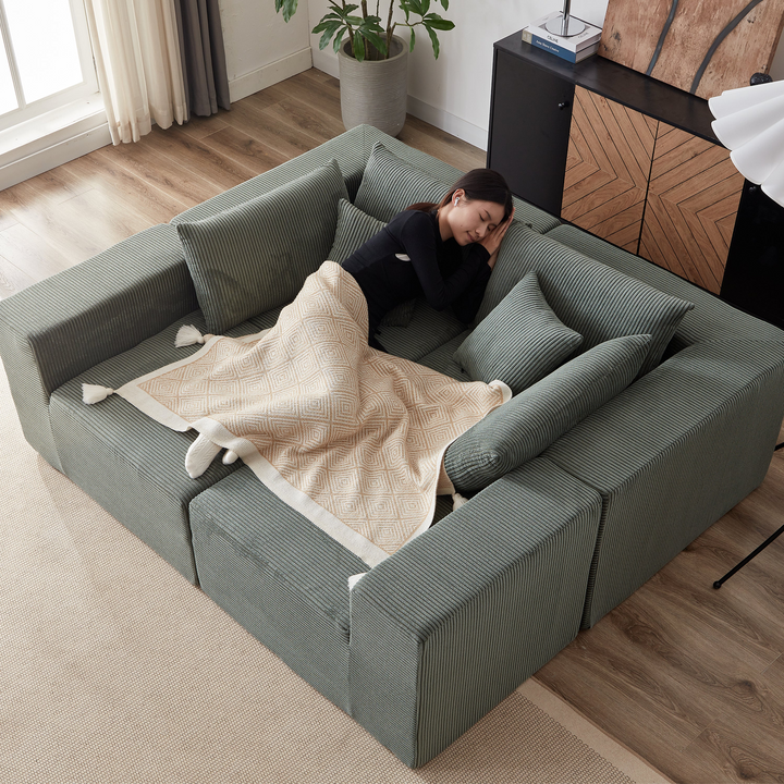 Buy farmhouse furniture La Kei • Upholstered European Farmhouse Style Modular L Shaped Sectional Sofa - Modern Cottage Farmhouse Furniture