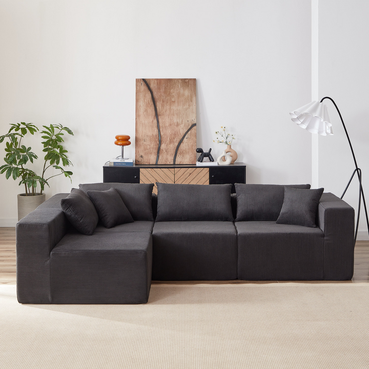 Buy farmhouse furniture La Kei • Upholstered European Farmhouse Style Modular L Shaped Sectional Sofa - Modern Cottage Farmhouse Furniture