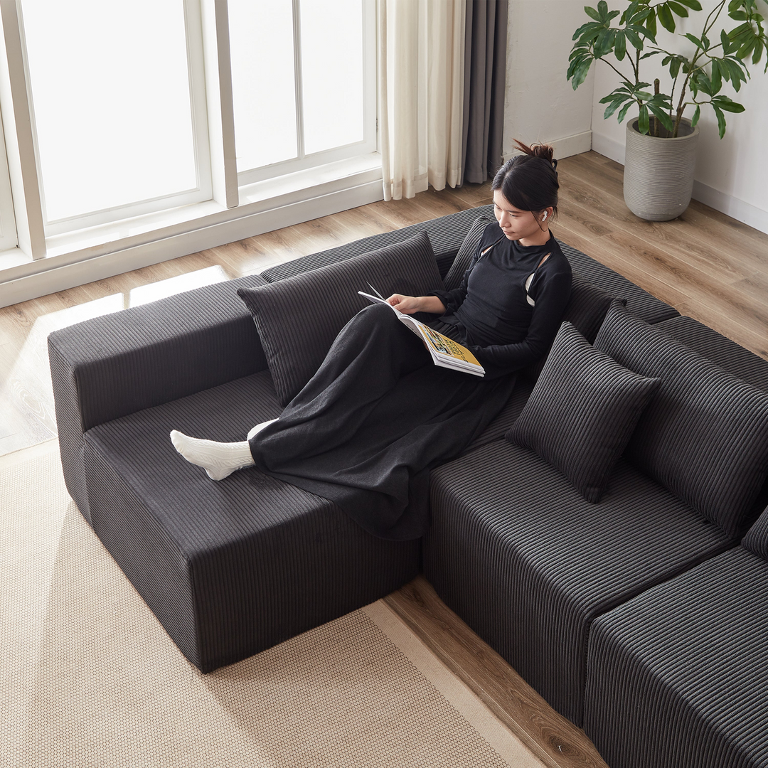 Buy farmhouse furniture La Kei • Upholstered European Farmhouse Style Modular L Shaped Sectional Sofa - Modern Cottage Farmhouse Furniture