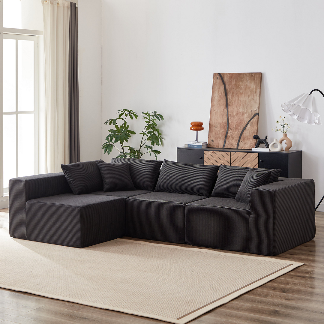 Buy farmhouse furniture La Kei • Upholstered European Farmhouse Style Modular L Shaped Sectional Sofa - Modern Cottage Farmhouse Furniture