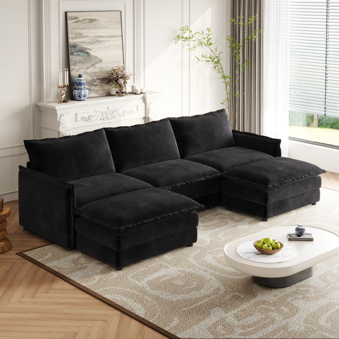 Buy farmhouse furniture La Brisa Mediterranean Upholstery Cloud Modular Sectional - Modern Cottage Farmhouse Furniture