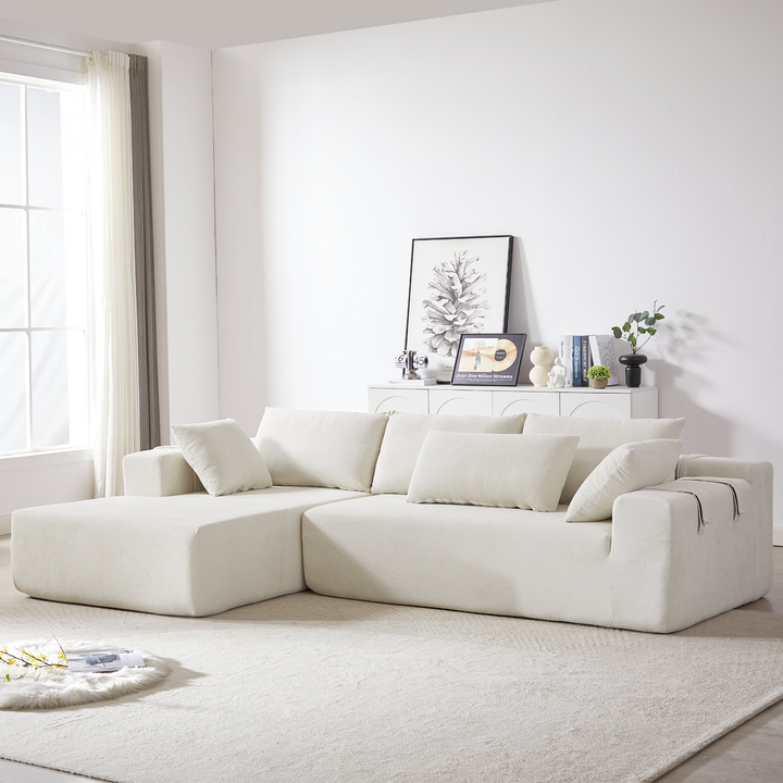 Buy farmhouse furniture The Casa Bianca • Modern European Farmhouse Modular L-Shaped Sofa Sectional - Modern Cottage Farmhouse Furniture