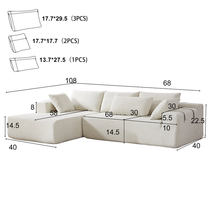 Buy farmhouse furniture The Casa Bianca • Modern European Farmhouse Modular L-Shaped Sofa Sectional - Modern Cottage Farmhouse Furniture