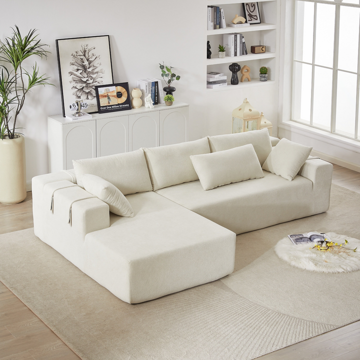 Buy farmhouse furniture The Casa Bianca • Modern European Farmhouse Modular L-Shaped Sofa Sectional - Modern Cottage Farmhouse Furniture