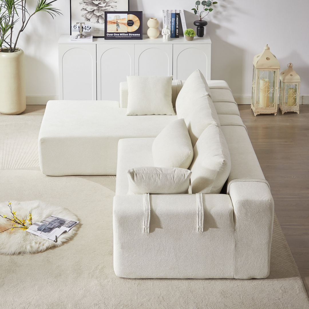 Buy farmhouse furniture The Casa Bianca • Modern European Farmhouse Modular L-Shaped Sofa Sectional - Modern Cottage Farmhouse Furniture