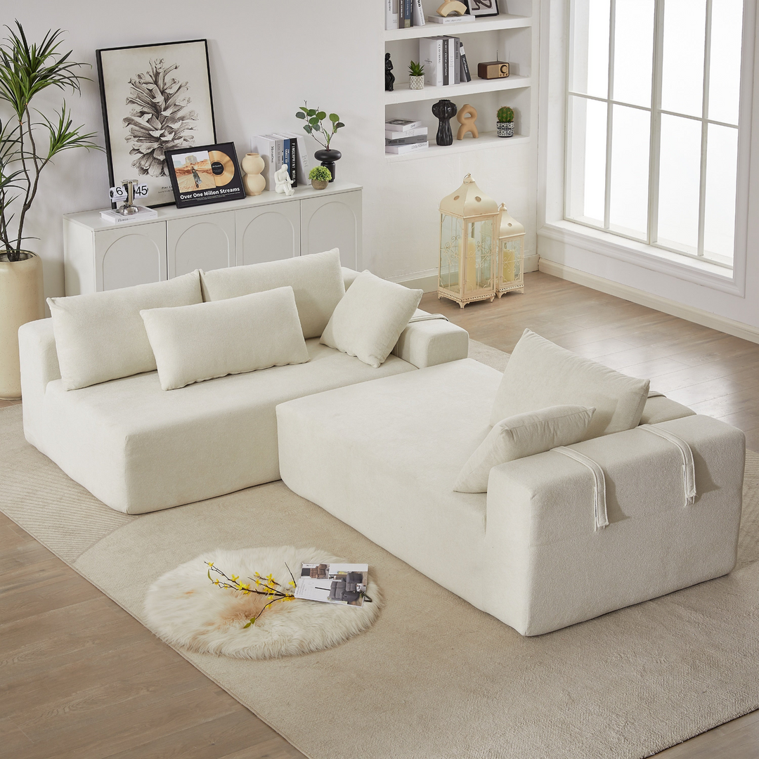 Buy farmhouse furniture The Casa Bianca • Modern European Farmhouse Modular L-Shaped Sofa Sectional - Modern Cottage Farmhouse Furniture