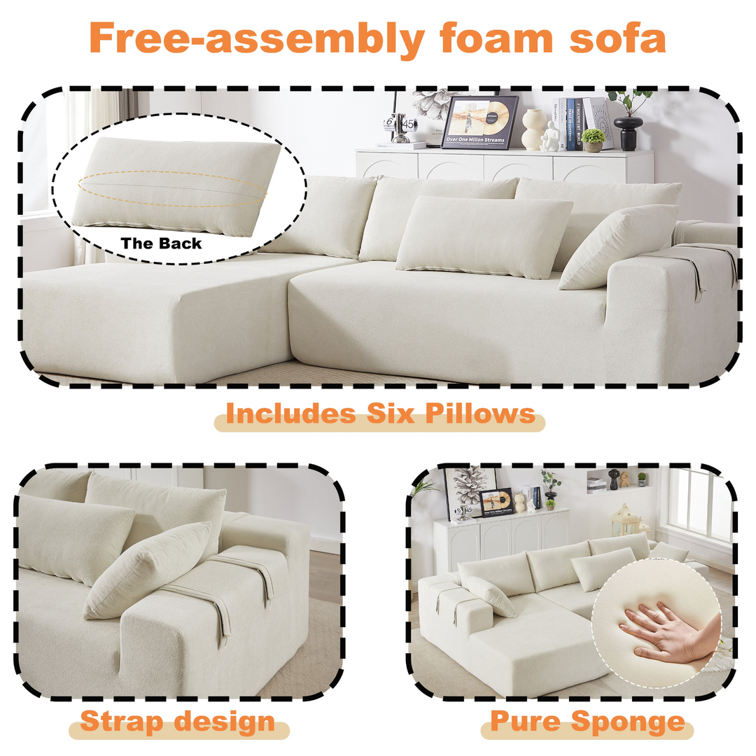 Buy farmhouse furniture The Casa Bianca • Modern European Farmhouse Modular L-Shaped Sofa Sectional - Modern Cottage Farmhouse Furniture