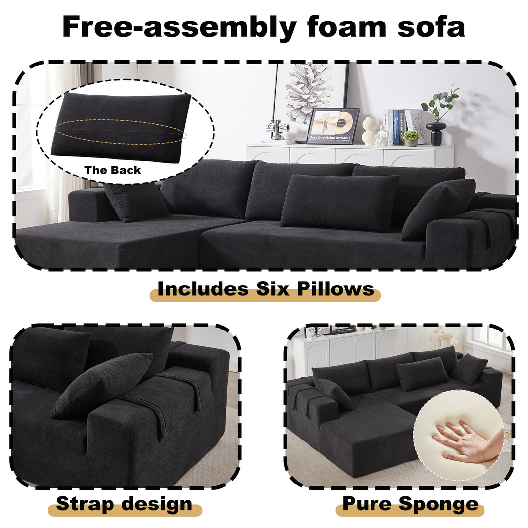 Buy farmhouse furniture The Casa Bianca • Modern European Farmhouse Modular L-Shaped Sofa Sectional - Modern Cottage Farmhouse Furniture