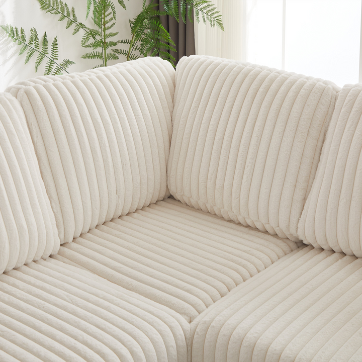 Buy farmhouse furniture Oversized Corduroy L-Shaped Corner Sofa with Storage, USB &amp; Cup Holder - Modern Cottage Farmhouse Furniture