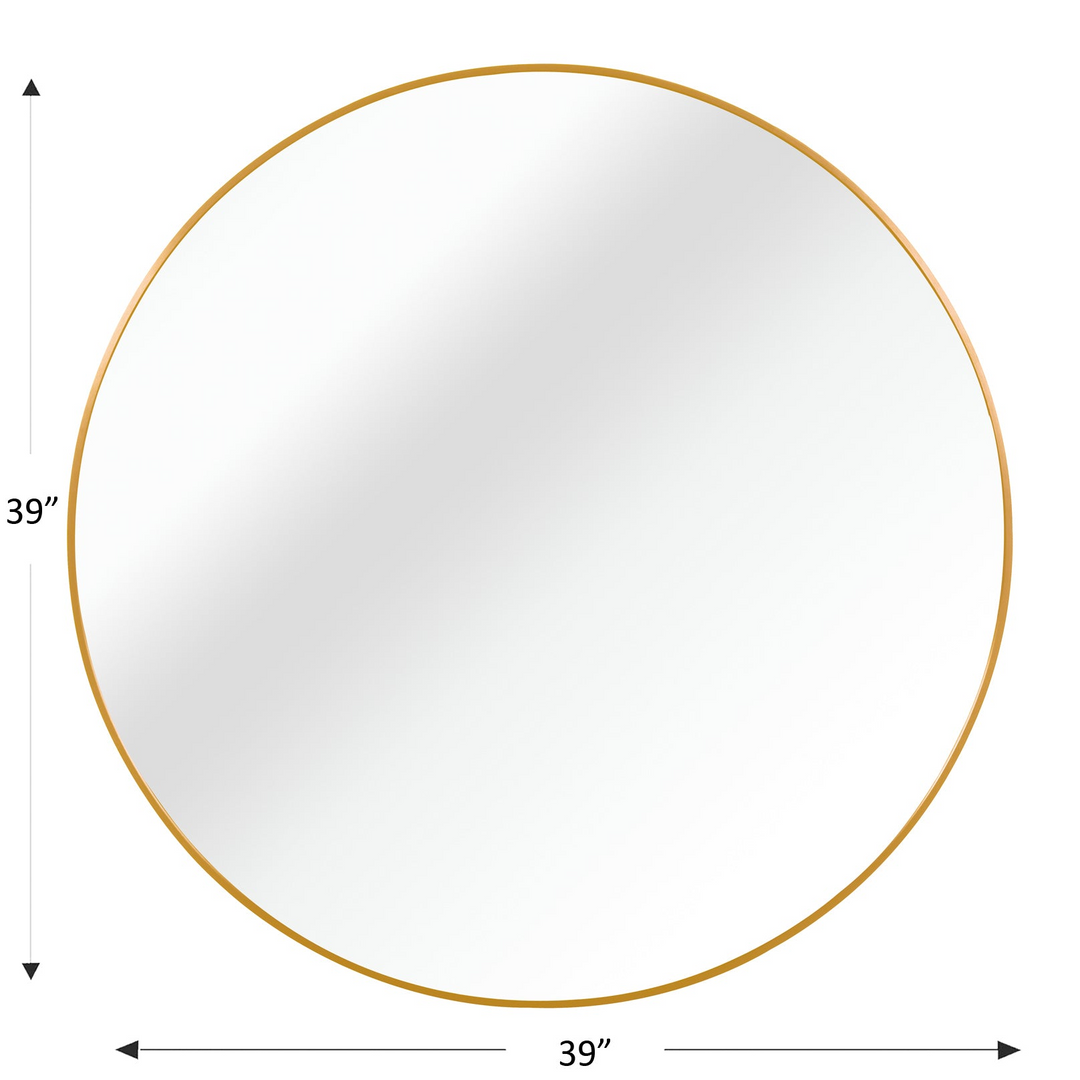 Buy farmhouse furniture Modern Farmhouse Bathroom Mirror | Round Metal Frame, 39 Inch - Modern Cottage Farmhouse Furniture