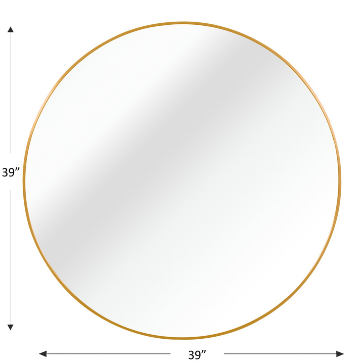 Buy farmhouse furniture Modern Farmhouse Bathroom Mirror | Round Metal Frame, 39 Inch - Modern Cottage Farmhouse Furniture