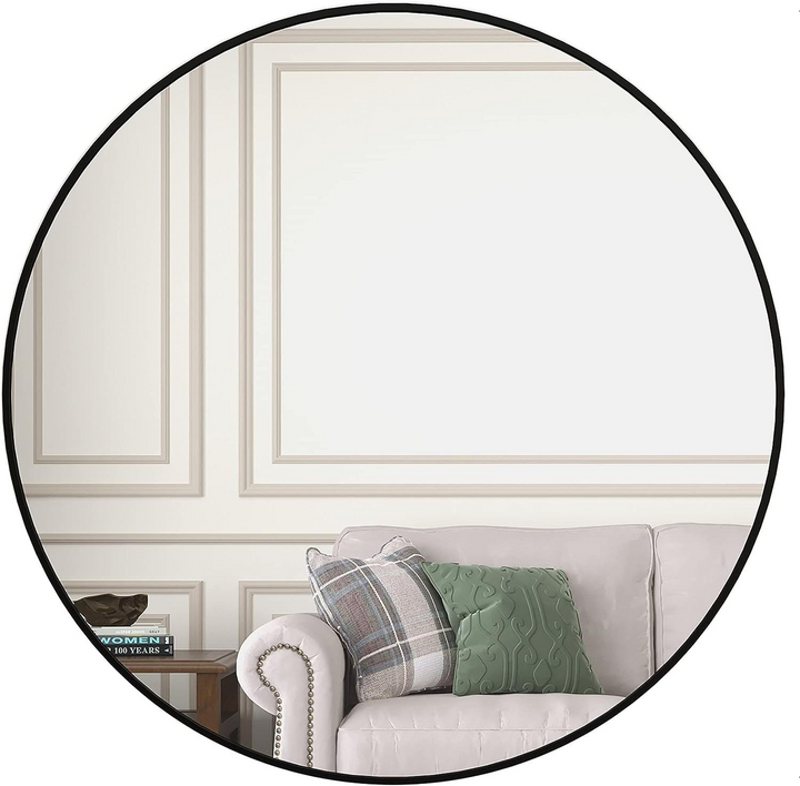 Buy farmhouse furniture Modern Farmhouse Bathroom Mirror | Round Metal Frame, 39 Inch - Modern Cottage Farmhouse Furniture