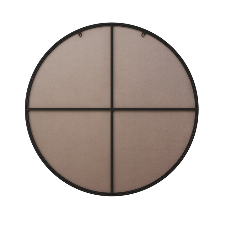 Buy farmhouse furniture Sleek Circular Italian Metal-Framed Wall Mirror - Round Vanity Dressing Mirror for Home Decor - Modern Cottage Farmhouse Furniture
