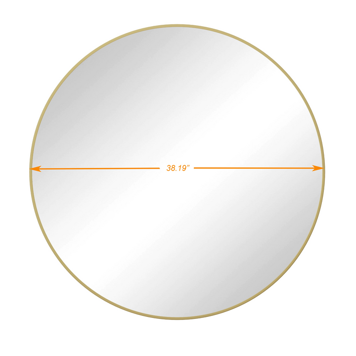 Buy farmhouse furniture Sleek Circular Italian Metal-Framed Wall Mirror - Round Vanity Dressing Mirror for Home Decor - Modern Cottage Farmhouse Furniture
