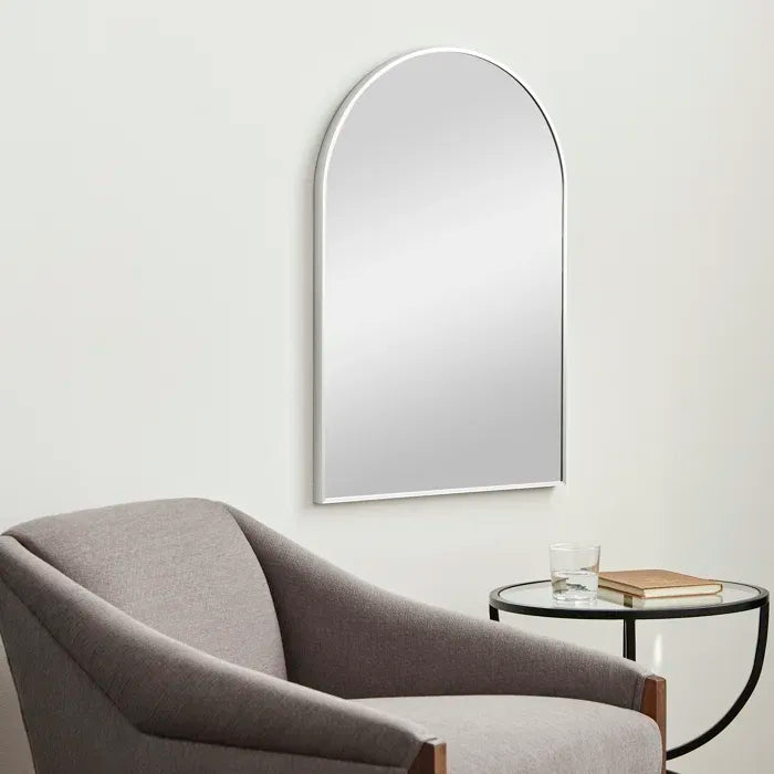 Buy farmhouse furniture Arched Bathroom Mirror | 20×30" Black Metal Frame, Wall Mounted - Modern Cottage Farmhouse Furniture