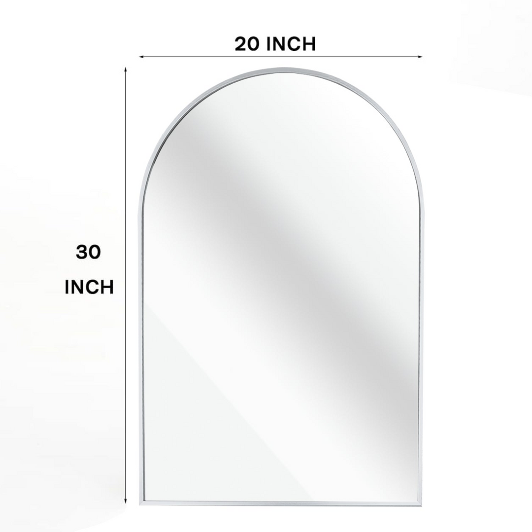 Buy farmhouse furniture Arched Bathroom Mirror | 20×30" Black Metal Frame, Wall Mounted - Modern Cottage Farmhouse Furniture