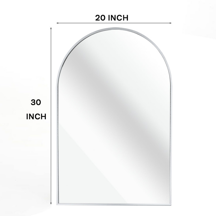 Buy farmhouse furniture Arched Bathroom Mirror | 20×30" Black Metal Frame, Wall Mounted - Modern Cottage Farmhouse Furniture