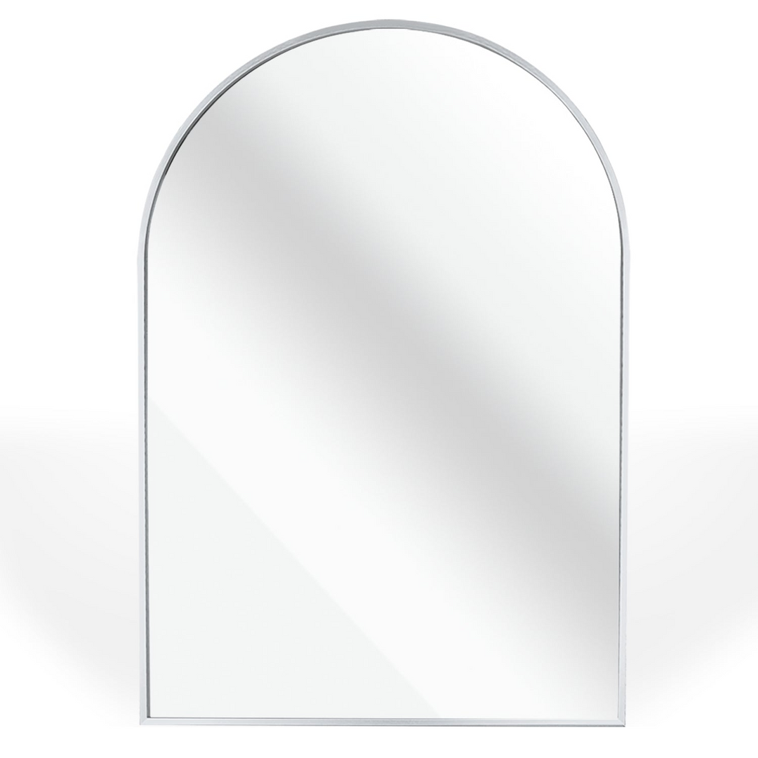Buy farmhouse furniture Arched Bathroom Mirror | 20×30" Black Metal Frame, Wall Mounted - Modern Cottage Farmhouse Furniture