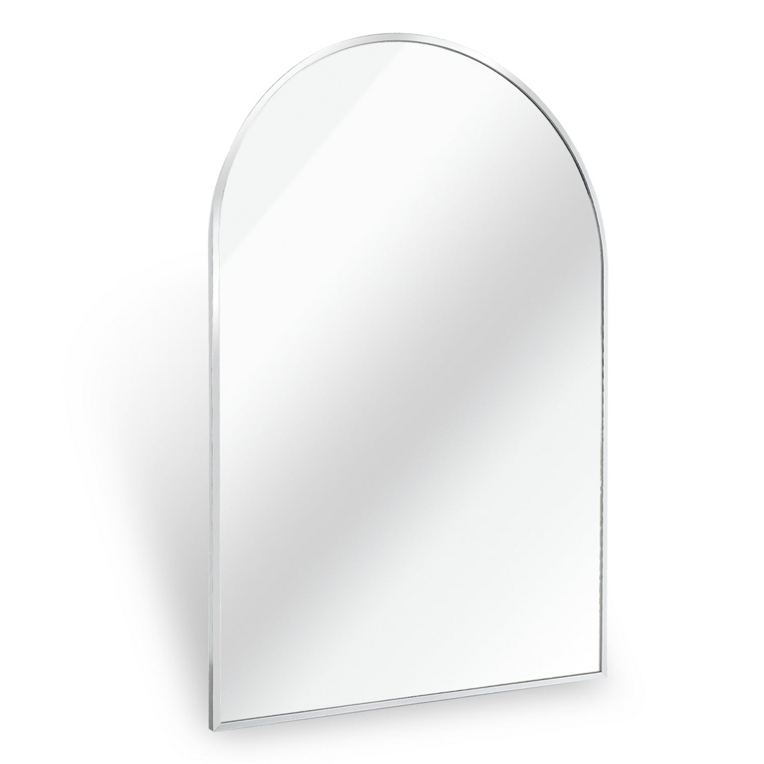 Buy farmhouse furniture Arched Bathroom Mirror | 20×30" Black Metal Frame, Wall Mounted - Modern Cottage Farmhouse Furniture