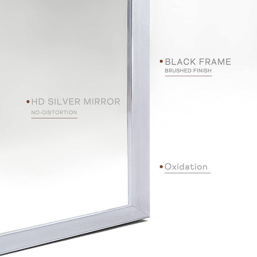 Buy farmhouse furniture Arched Bathroom Mirror | 20×30" Black Metal Frame, Wall Mounted - Modern Cottage Farmhouse Furniture