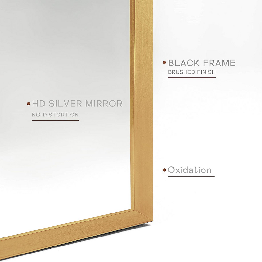Buy farmhouse furniture Arched Bathroom Mirror | 20×30" Black Metal Frame, Wall Mounted - Modern Cottage Farmhouse Furniture