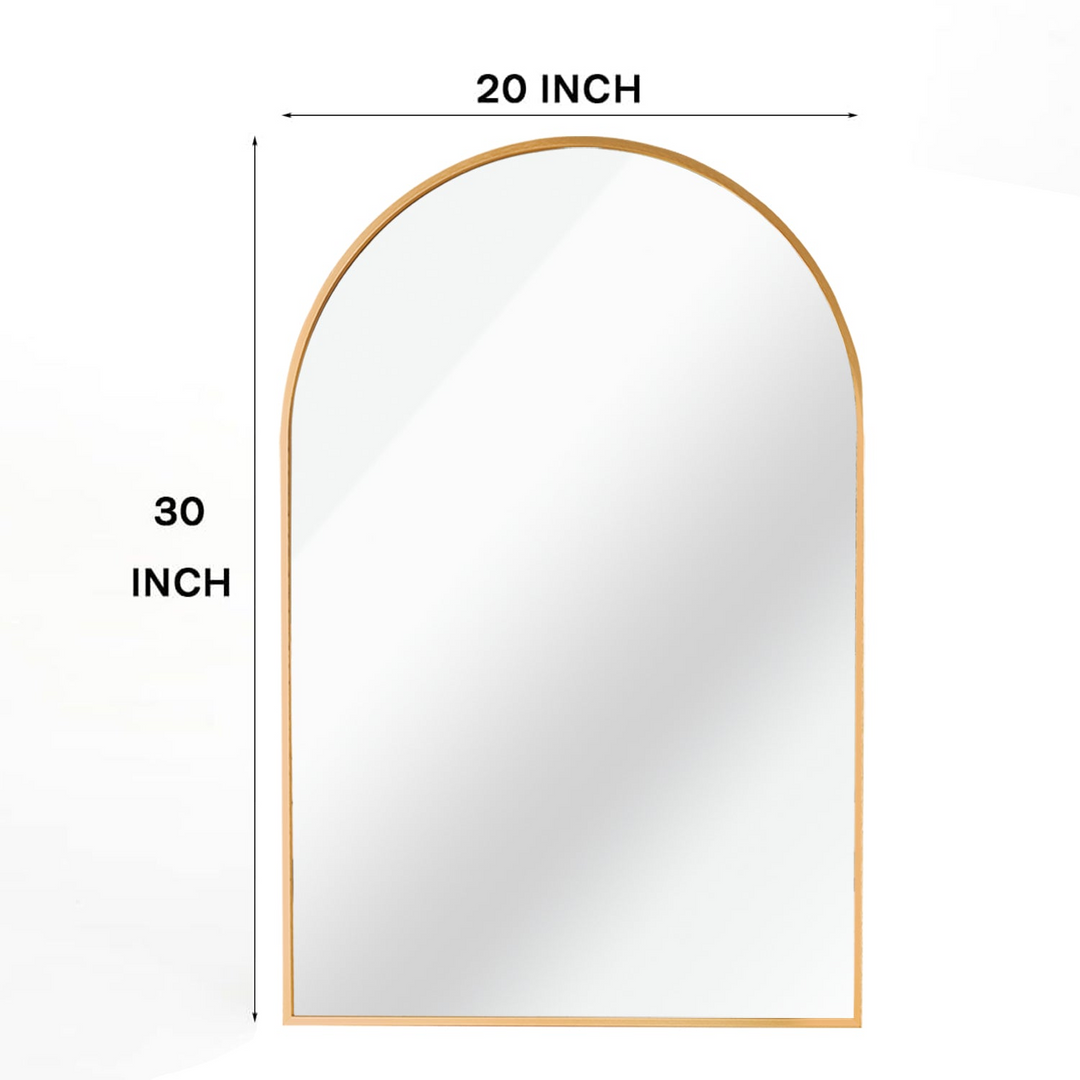 Buy farmhouse furniture Arched Bathroom Mirror | 20×30" Black Metal Frame, Wall Mounted - Modern Cottage Farmhouse Furniture