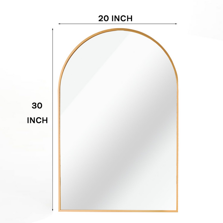 Buy farmhouse furniture Arched Bathroom Mirror | 20×30" Black Metal Frame, Wall Mounted - Modern Cottage Farmhouse Furniture