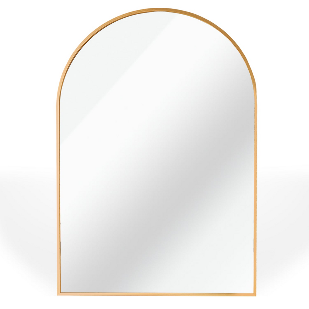 Buy farmhouse furniture Arched Bathroom Mirror | 20×30" Black Metal Frame, Wall Mounted - Modern Cottage Farmhouse Furniture