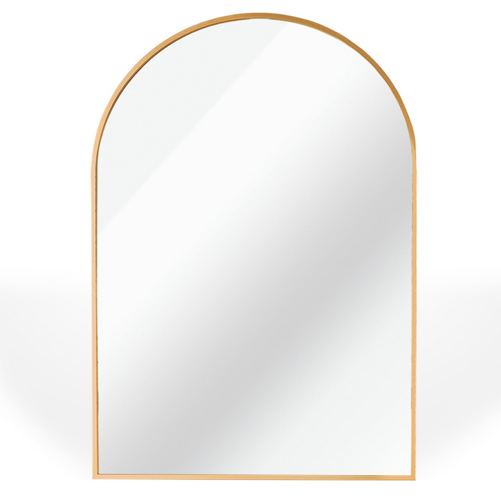 Buy farmhouse furniture Arched Bathroom Mirror | 20×30" Black Metal Frame, Wall Mounted - Modern Cottage Farmhouse Furniture