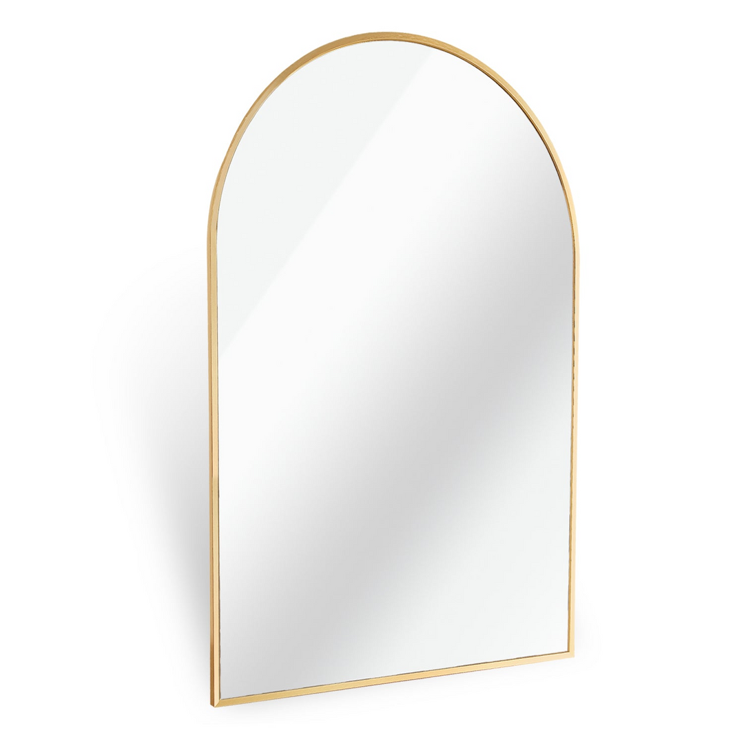 Buy farmhouse furniture Arched Bathroom Mirror | 20×30" Black Metal Frame, Wall Mounted - Modern Cottage Farmhouse Furniture
